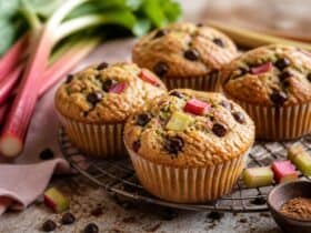 muffins a la rhubarbe quatre epices et pepites de chocolat