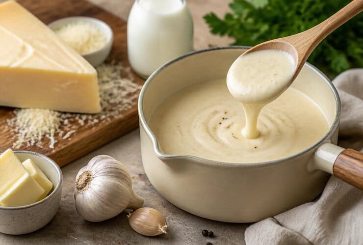 sauce cremeuse au parmesan