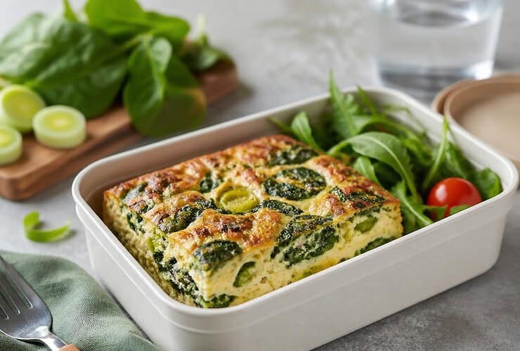 un flan poireaux et epinards ideal pour vos lunch boxes
