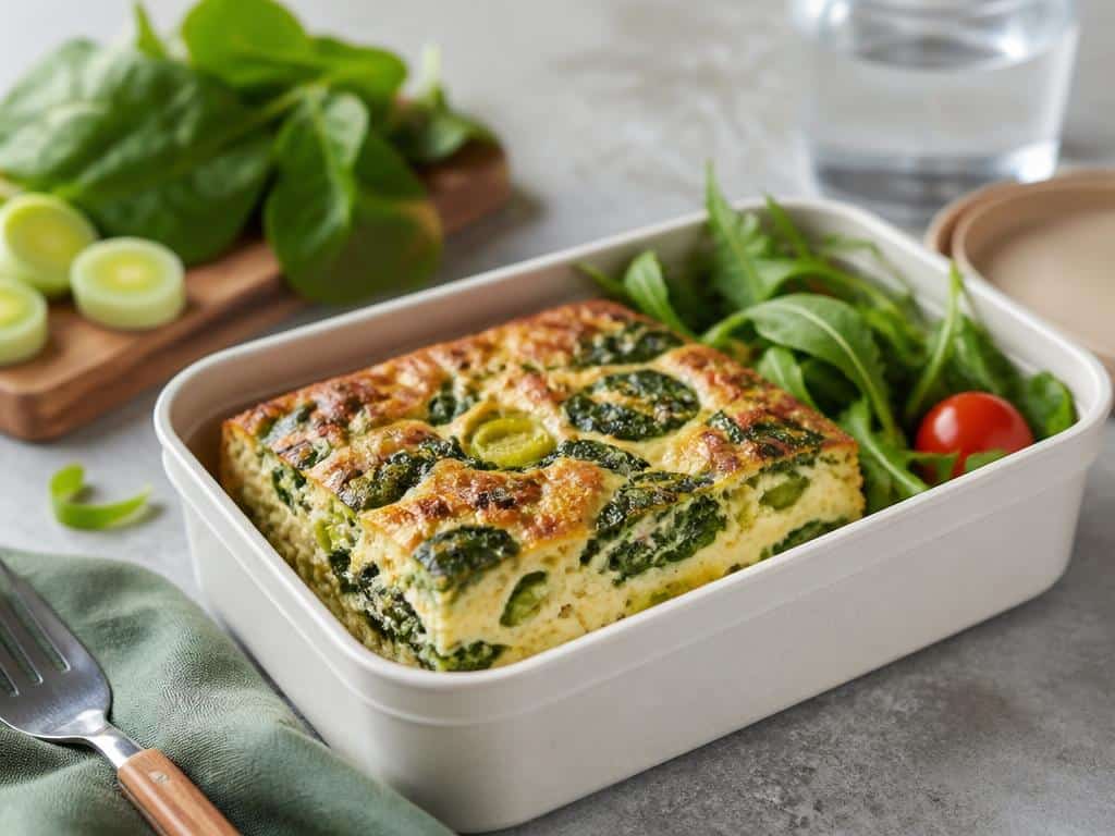 un flan poireaux et epinards ideal pour vos lunch boxes