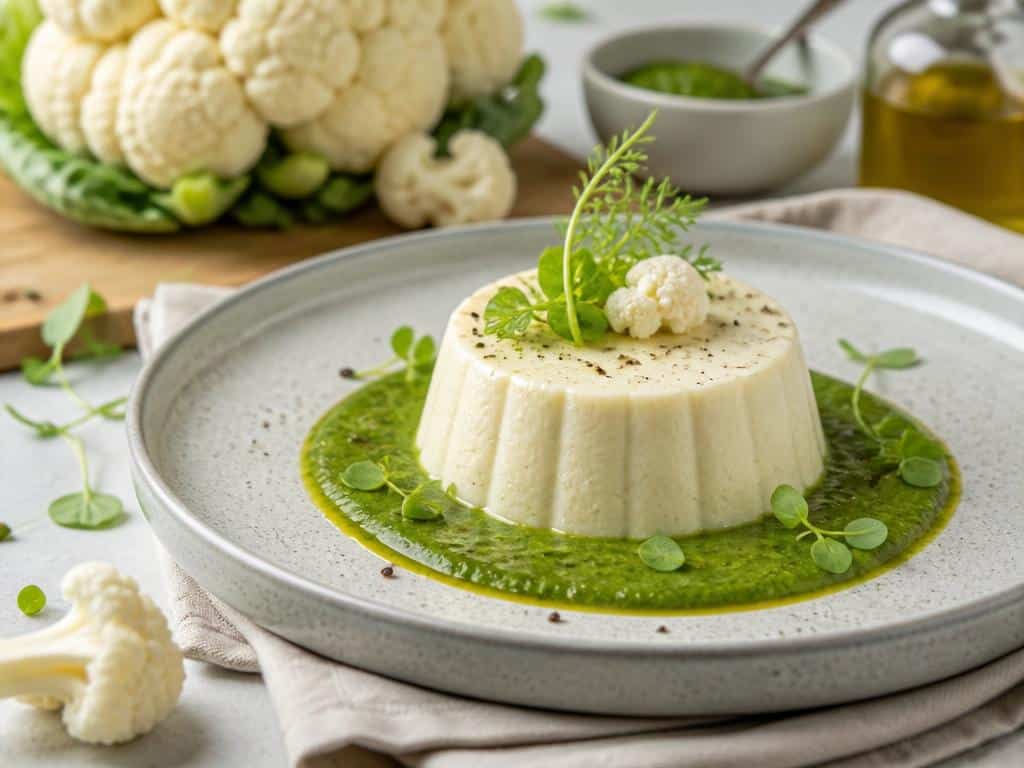 bavarois de chou fleur et son coulis
