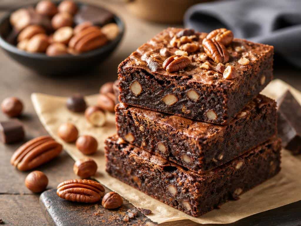 brownies aux noix de pecan et noisettes