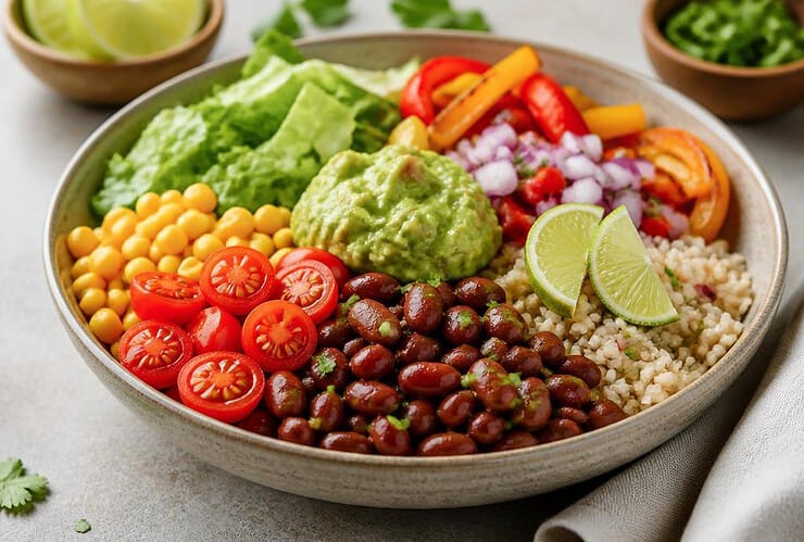 burrito bowl aux haricots langue de feu