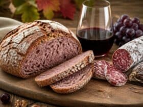 pain au beaujolais nouveau et saucisson