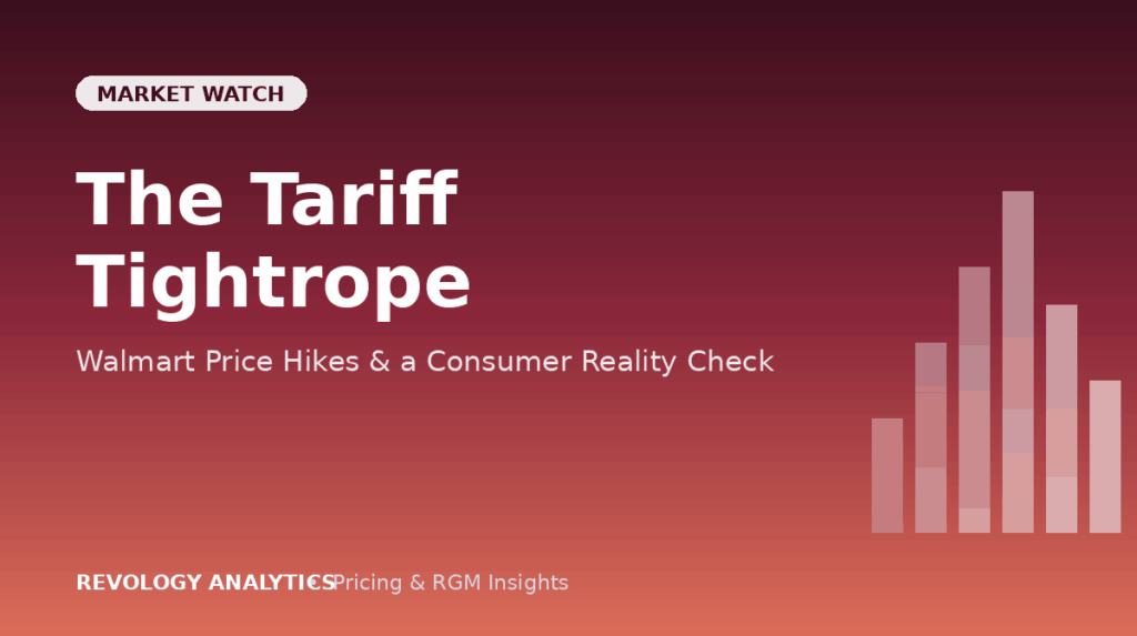 Graph showing rising tariffs and Walmart's price increases affecting consumers.
