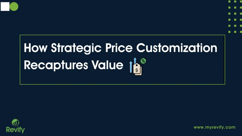 Illustration of price optimization and value recapture strategies by Revology Analytics.