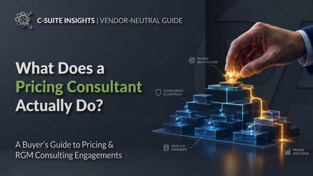 Businessman analyzing a digital pyramid for pricing strategy insights.
