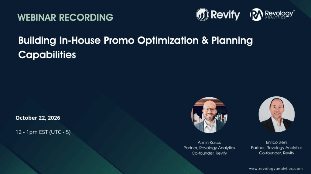Webinar on promo optimization and planning by Revology Analytics.