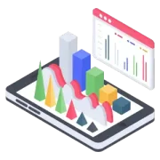 Advanced revenue analytics dashboard with colorful charts and graphs.