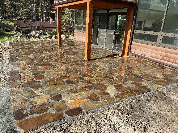 Stone Patio + Pergola