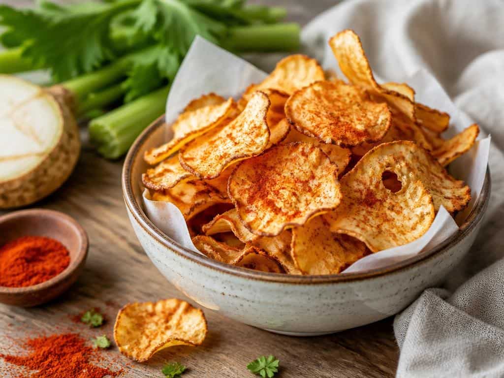 chips de celeri et au paprika