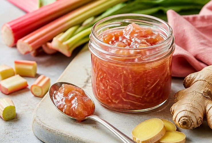 confit de rhubarbe au gingembre frais