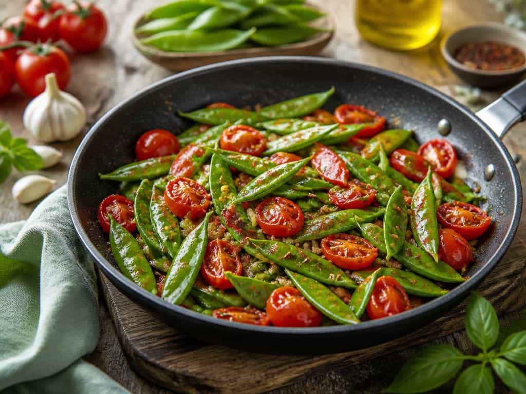 pois gourmands aux tomates