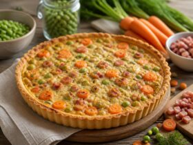 tarte petits pois carottes et lardons