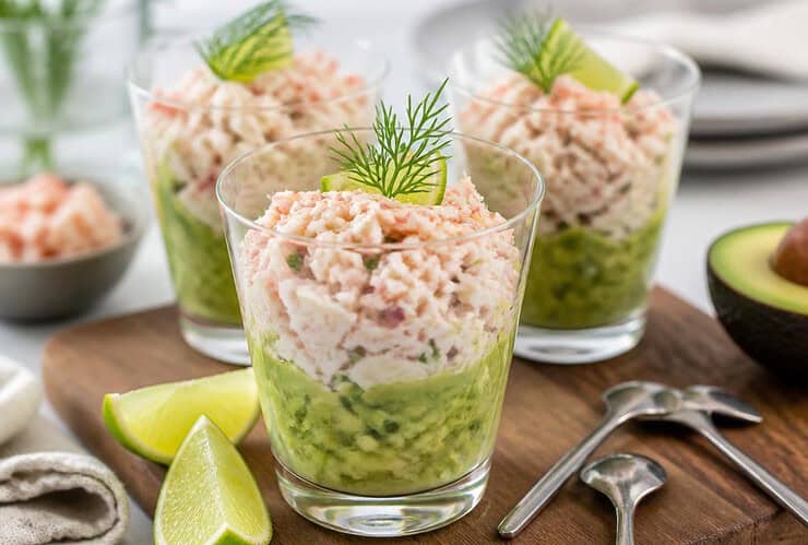 verrines crabe guacamole