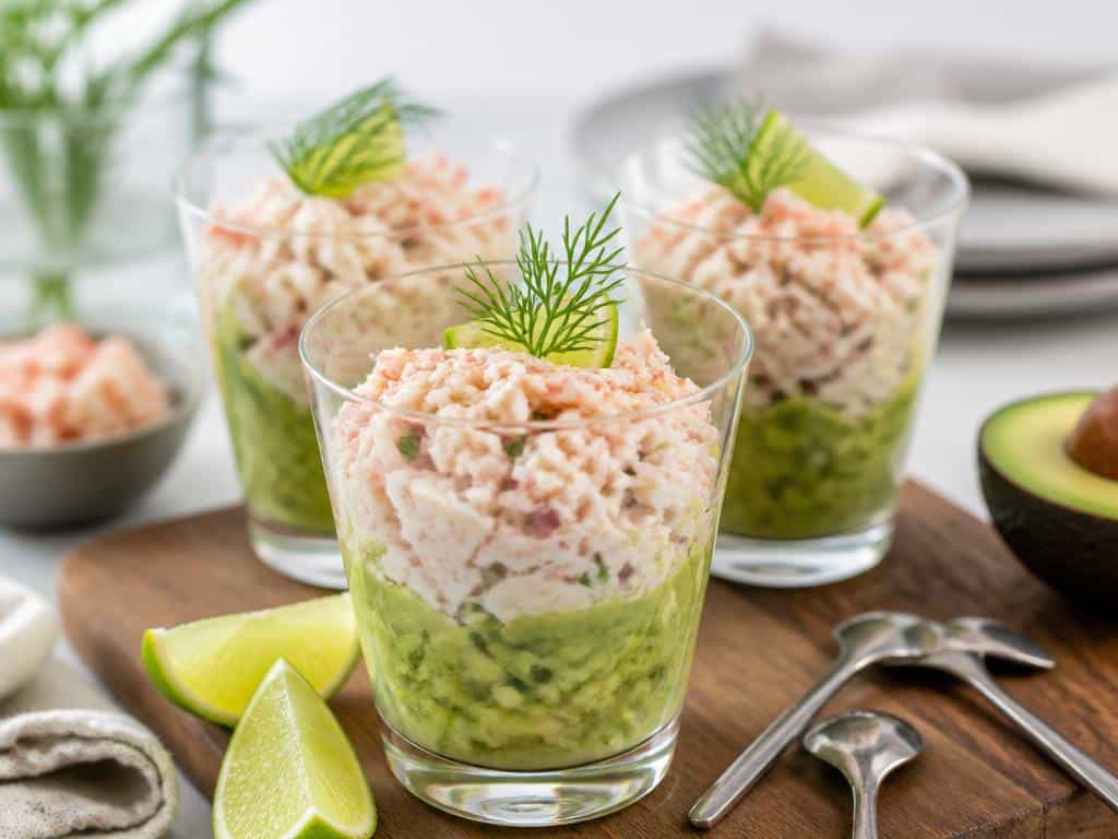 verrines crabe guacamole
