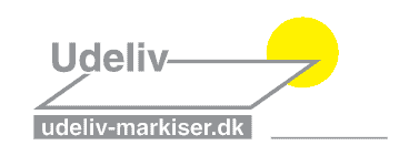 Udeliv logo i gråt med sol i png. format