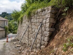 consolider un mur en pierre qui penche