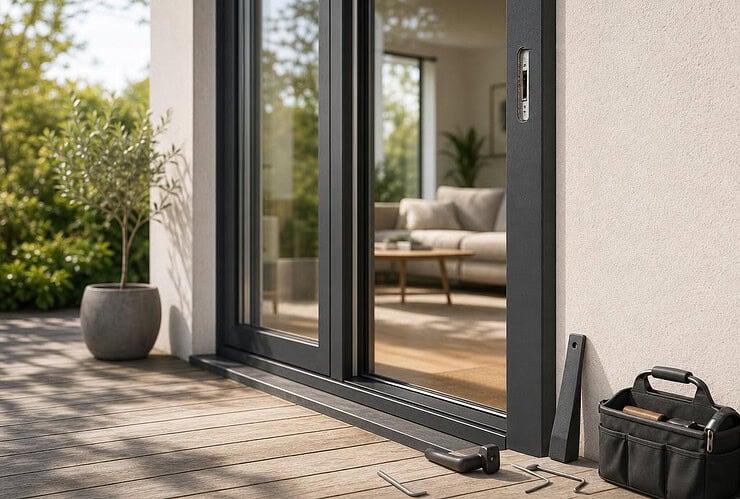 comment fermer une porte fenetre de l'exterieur sans poignee