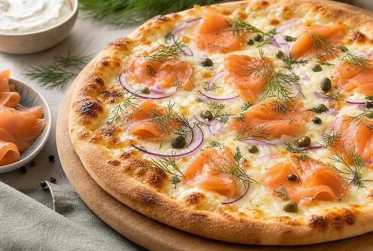 recette pizza saumon fumé creme fraiche