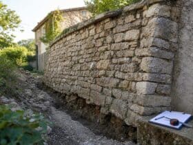 consolider un mur en pierre qui penche