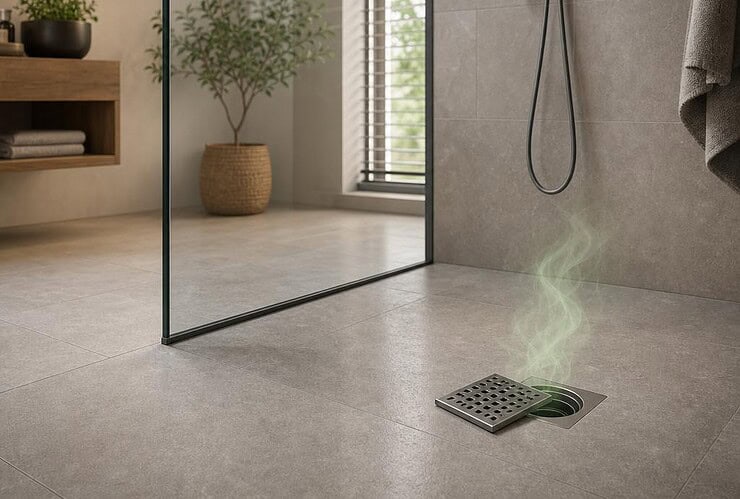 remontée odeur douche italienne
