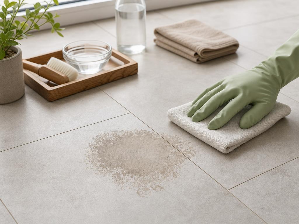 tache acide sur carrelage