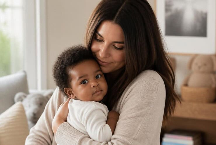 sandra bullock maman d une petite fille