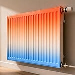 radiateur chaud en haut et froid en bas