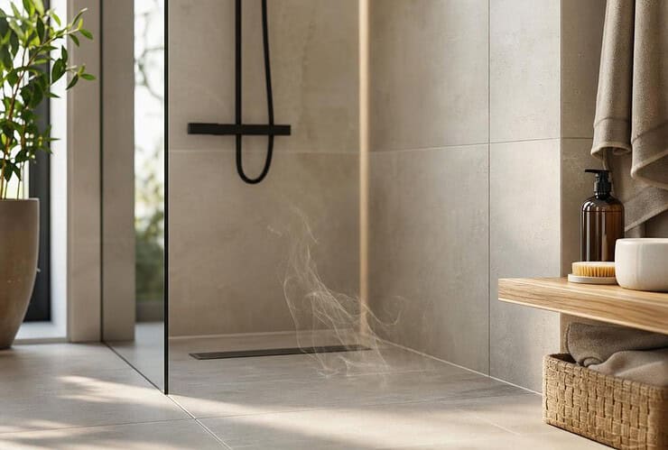 remontée odeur douche italienne