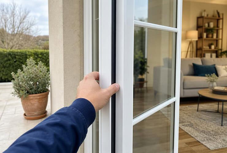 comment fermer une porte fenetre de l'exterieur sans poignee