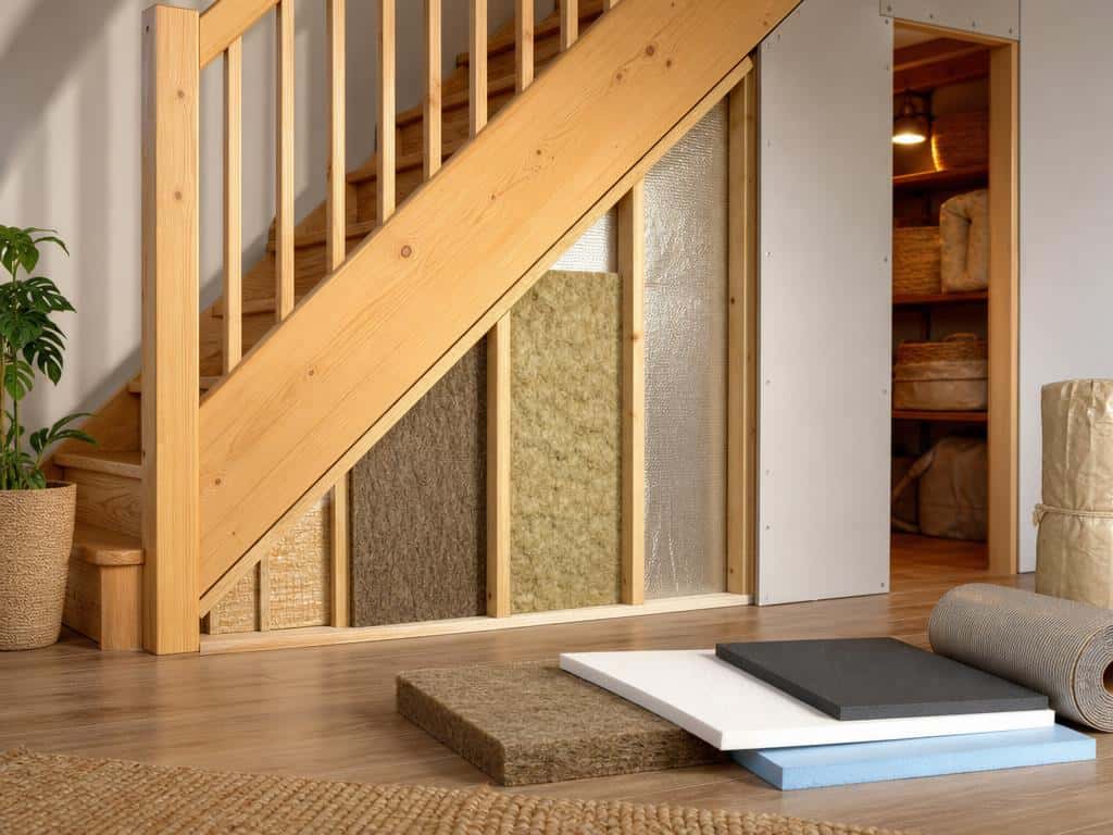 isoler sous un escalier en bois