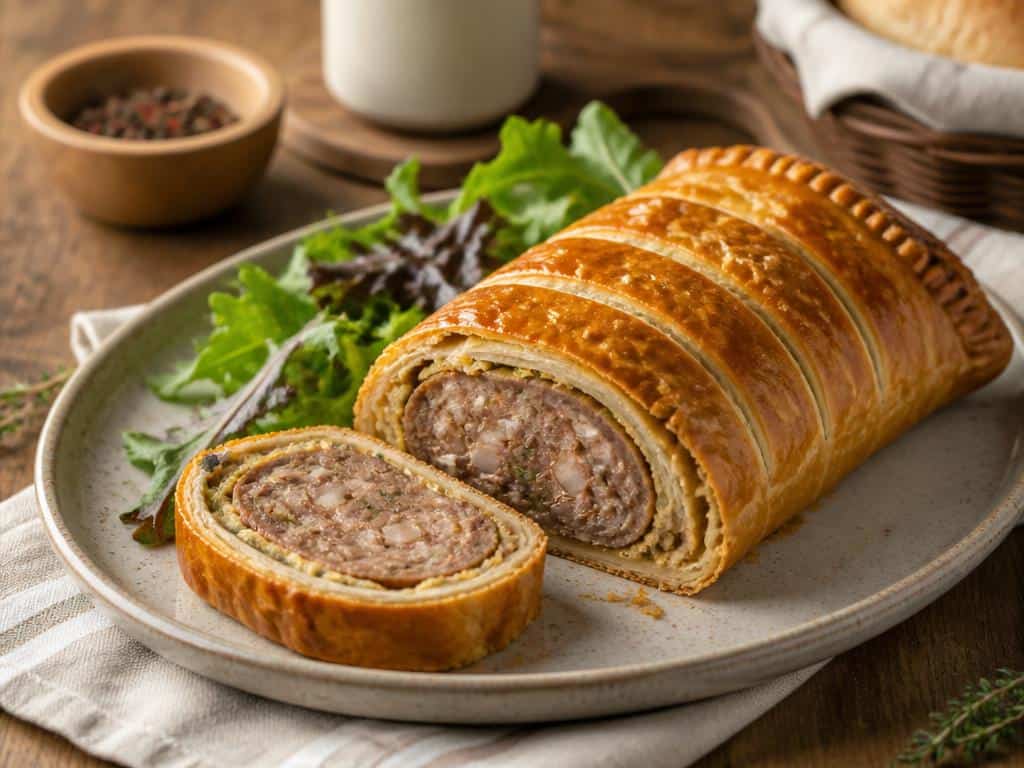 andouillette en robe de moutarde feuilletee