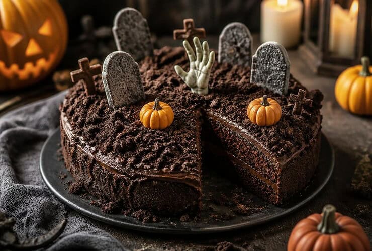 decouvrez la recette du gateau cimetiere d halloween