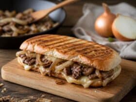 panini au boeuf et aux oignons