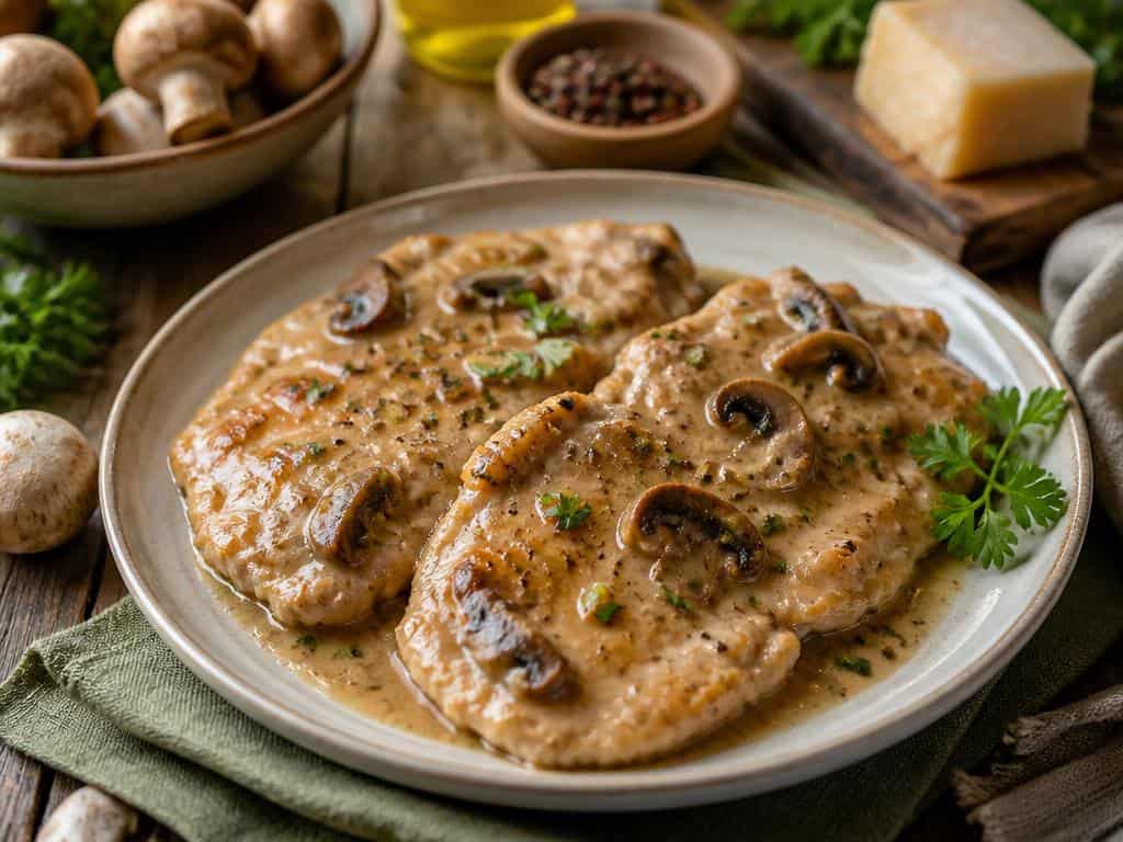 piccata de veau aux champignons