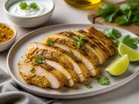 poitrine de poulet marinees au yogourt et au cari