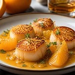 noix de saint jacques a l orange et au whisky