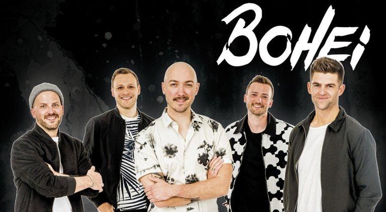 Die Band Bohei bei einem Bandfoto