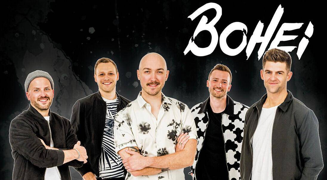 Die Band Bohei bei einem Bandfoto
