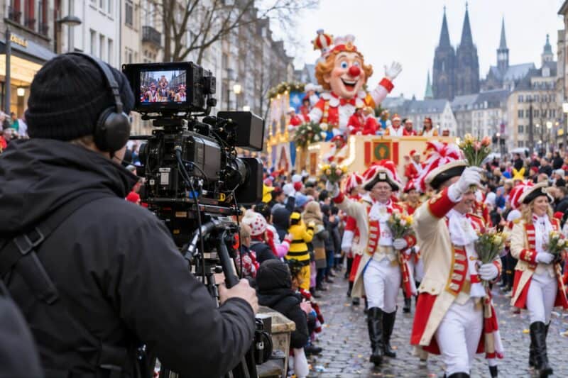 Kölner Rosenmontag vor der Fernsehkamera