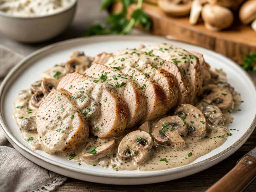 filet mignon au boursin et champignons