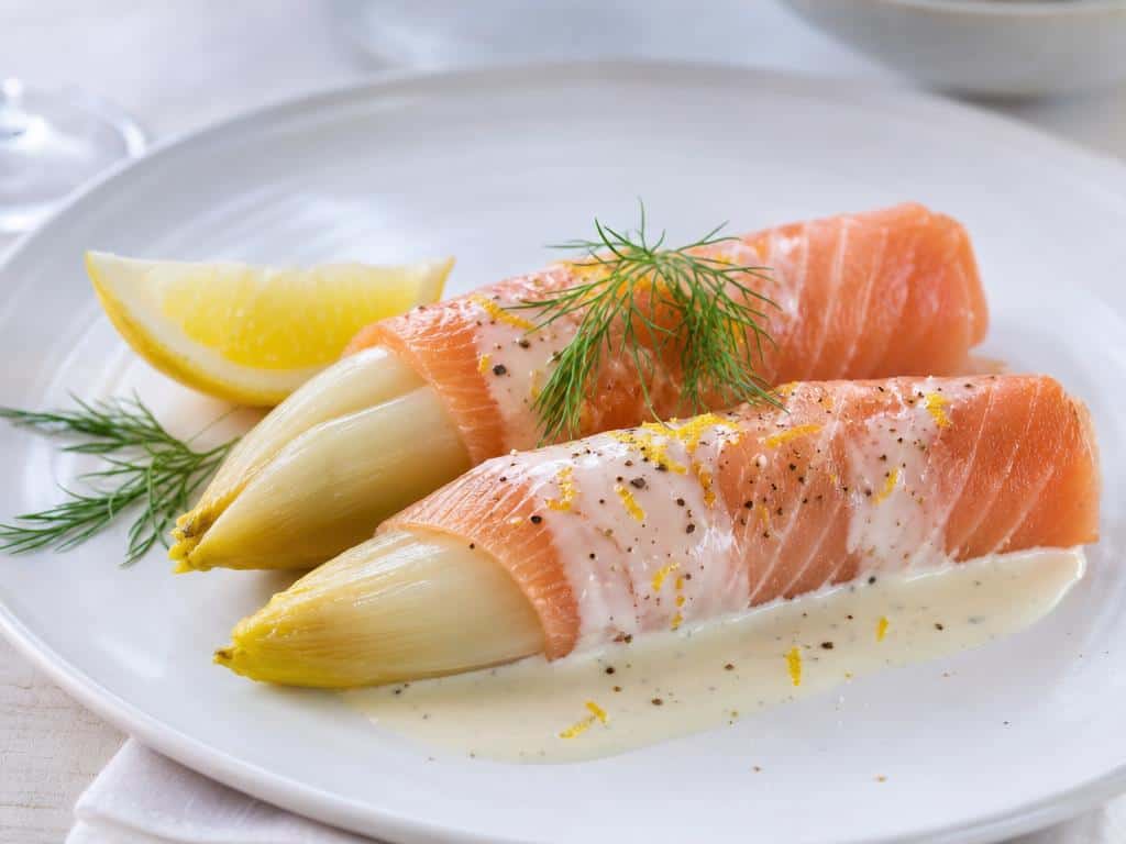 recette endives au saumon fumé et crème légère citronnée