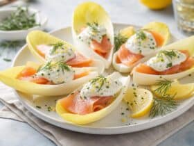 endives au saumon fumé et crème légère citronnée