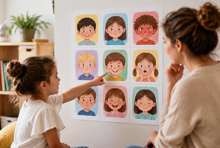 une affiche pour faciliter la verbalisation des emotions des enfants