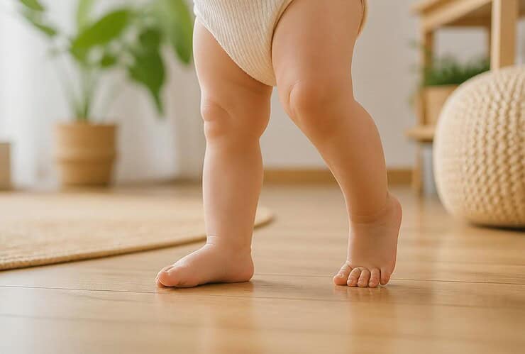 raisons de laisser marcher son bebe pieds nus