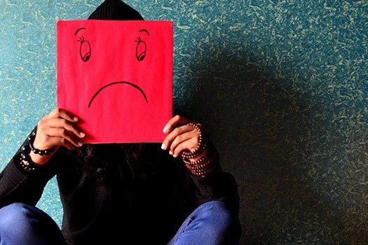 Unhappy face for blog on dealing with anxiety