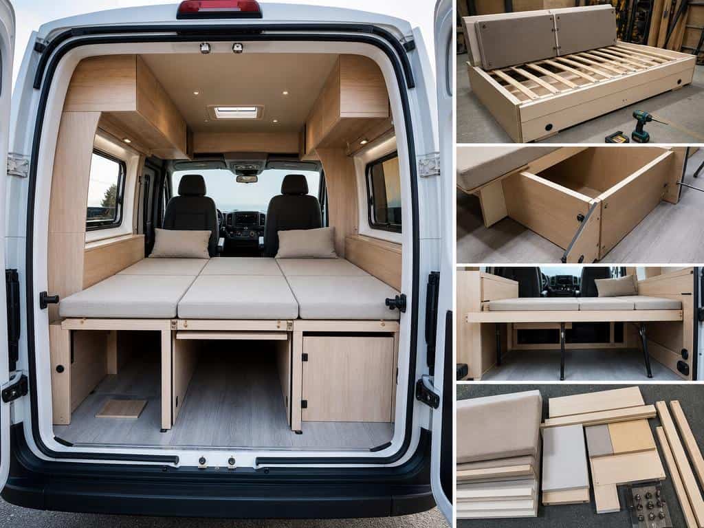 montage lit dinette camping car fiat ducato