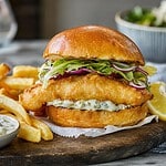 burger fish and chips