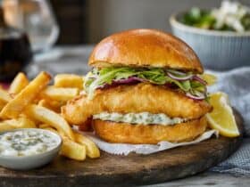 burger fish and chips